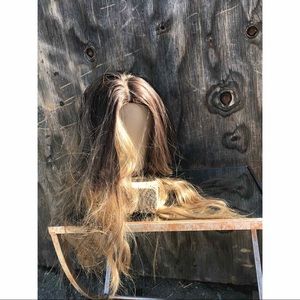 Wig - Custom 22” Caramel Ash Brown Balayage Wig
